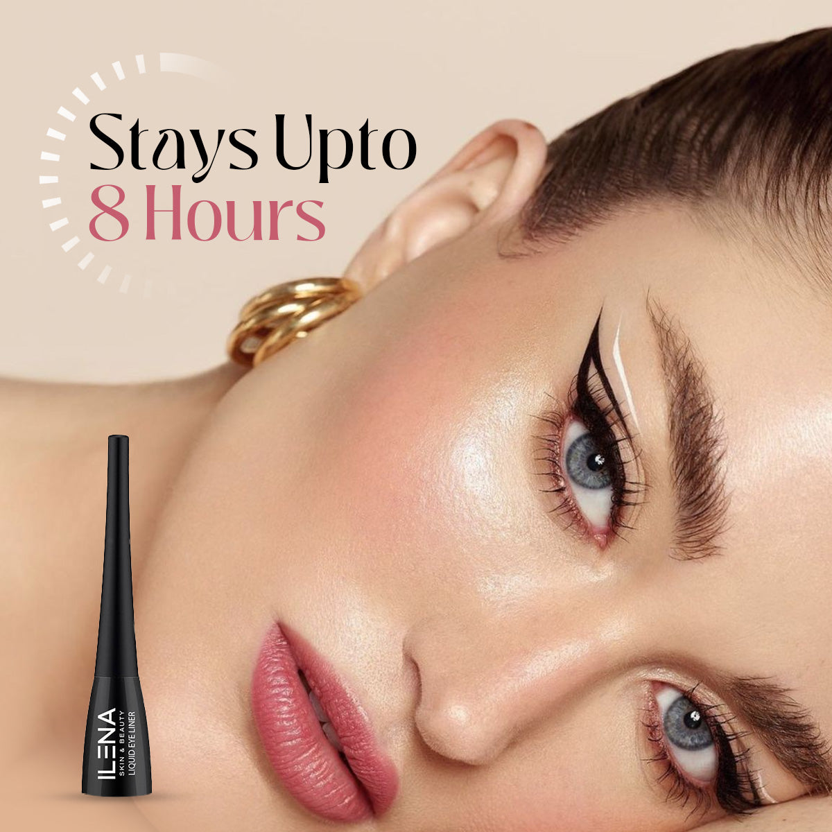 ILENA Line My Dreams Liquid Eye Liner, Matte Black, 8 Hours Smudge-Proof, Water-Resistant, 4ml, No Mineral Oils, No Chemicals, Cruelty Free