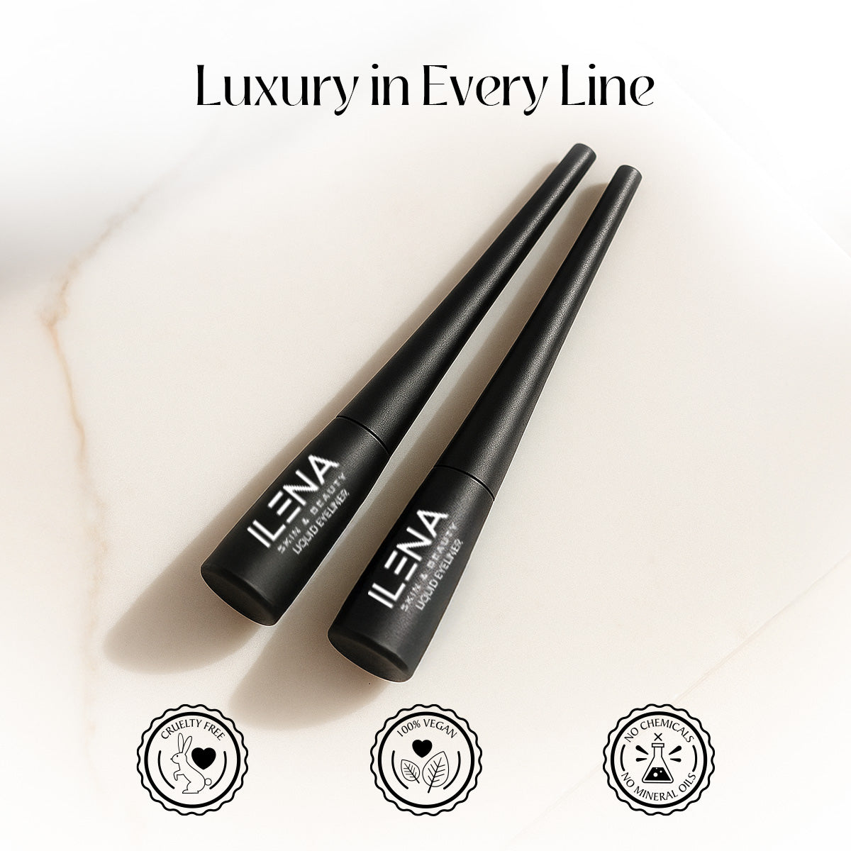 ILENA Line My Dreams Liquid Eye Liner, Matte Black, 8 Hours Smudge-Proof, Water-Resistant, 4ml, No Mineral Oils, No Chemicals, Cruelty Free