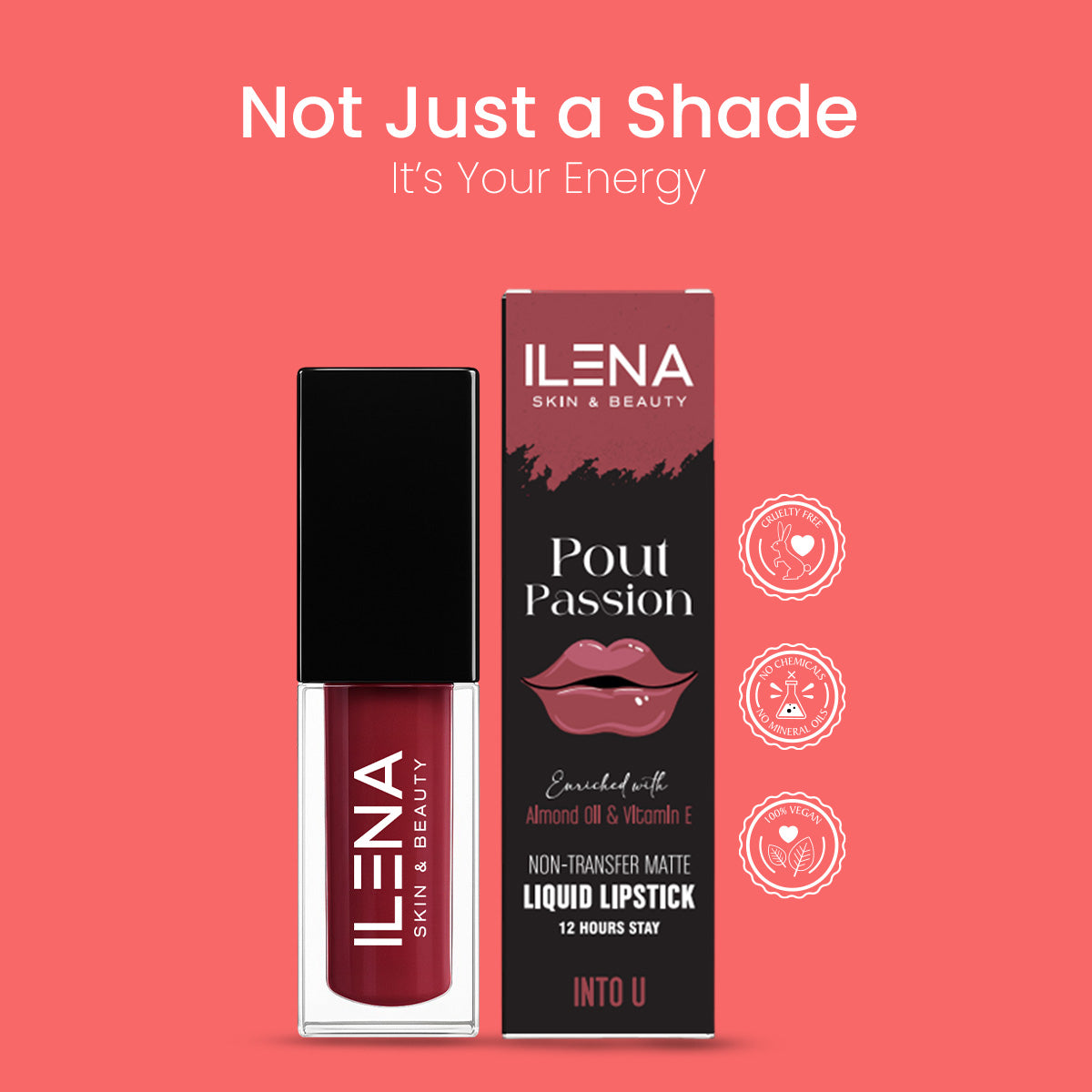 ILENA Pout Passion Liquid Lipstick, Into U Shade