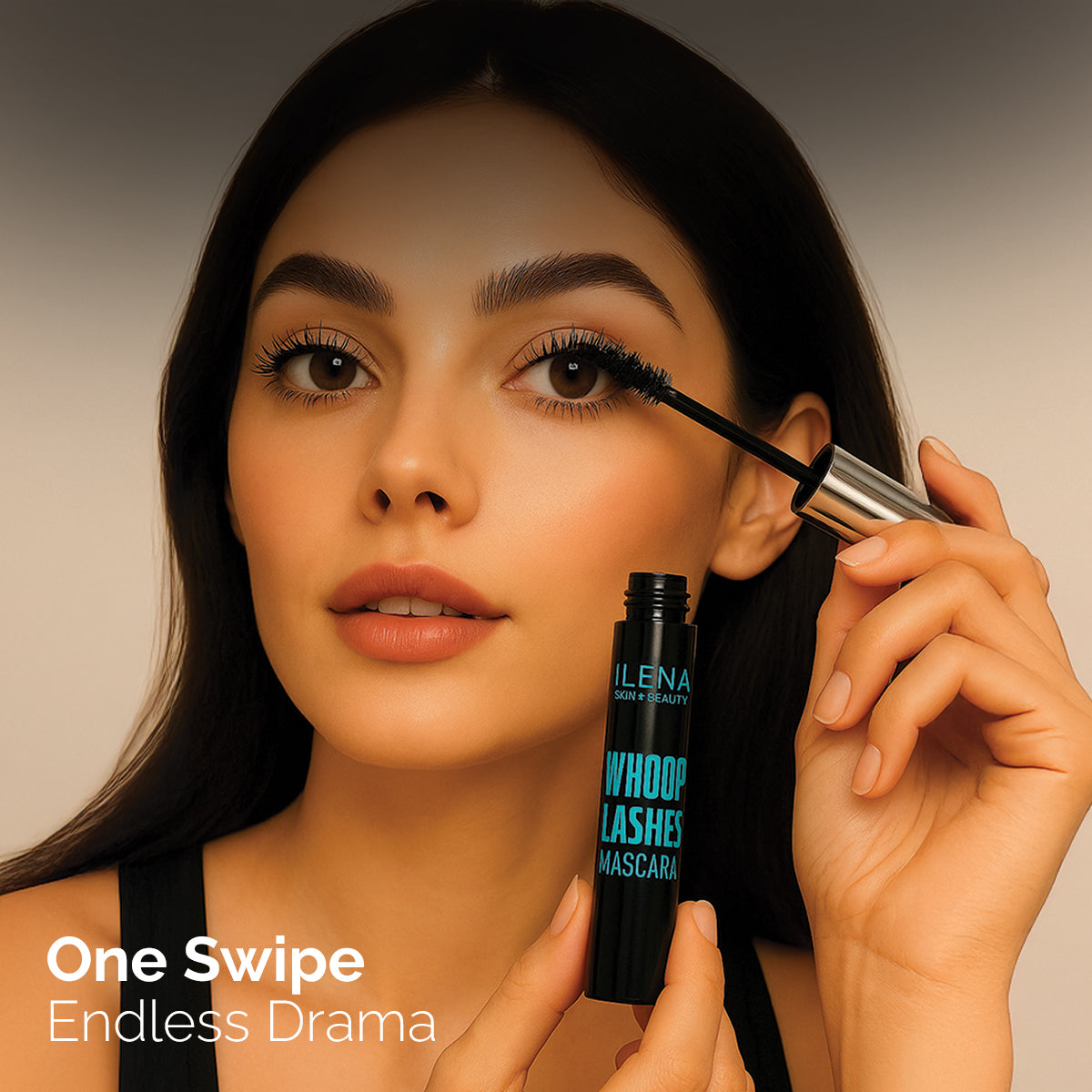 ILENA Whoops Lash Mascara, 360° Curved Wand, Smudge-Proof, Volume Length and Curl, Clump-Free, Black 8ml