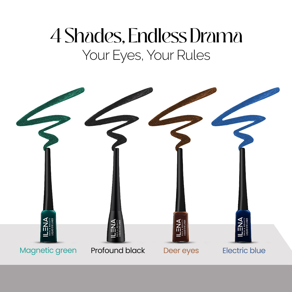 ILENA Line My Dreams Liquid Eye Liner, Matte Black, 8 Hours Smudge-Proof, Water-Resistant, 4ml, No Mineral Oils, No Chemicals, Cruelty Free