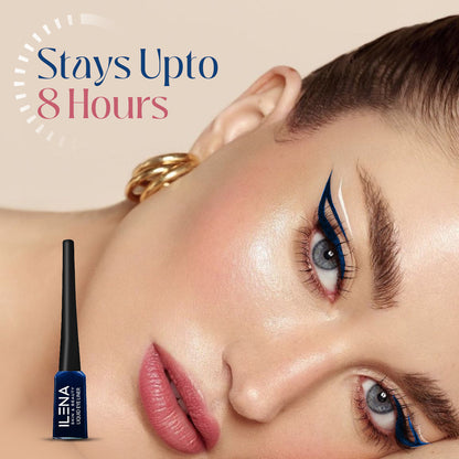 ILENA Line My Dreams Liquid Eye Liner, Electric Blue, Matte, 8-Hour Smudge-Proof, 4ml