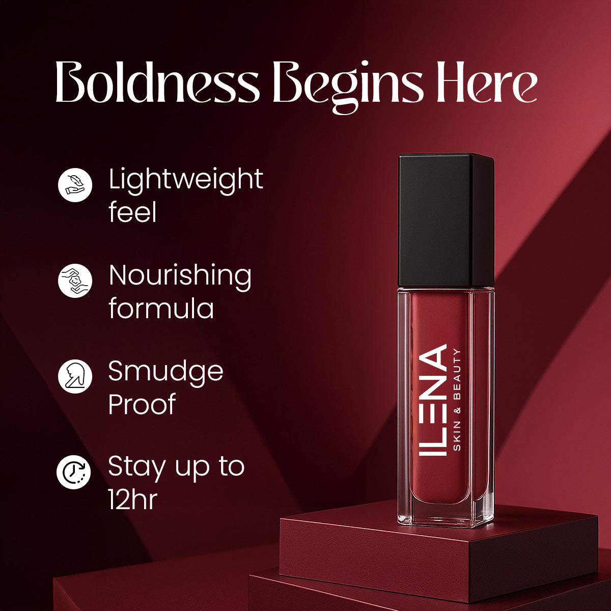 ILENA Pout Passion Liquid Lipstick, Stay The Night Shade