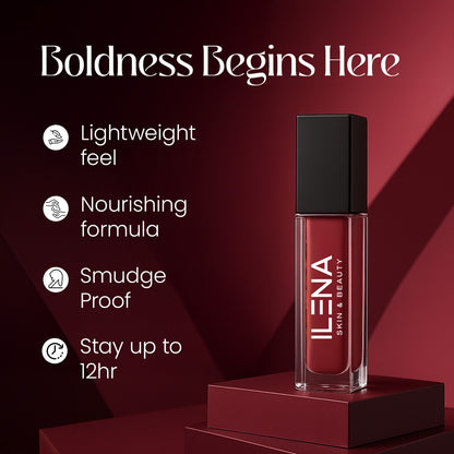 ILENA Pout Passion Liquid Lipstick, Stay The Night Shade