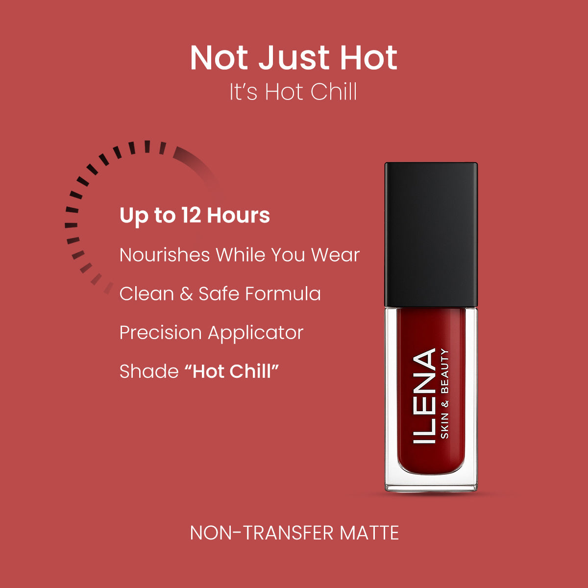 ILENA Pout Passion Liquid Lipstick, Hot Chilli Shade