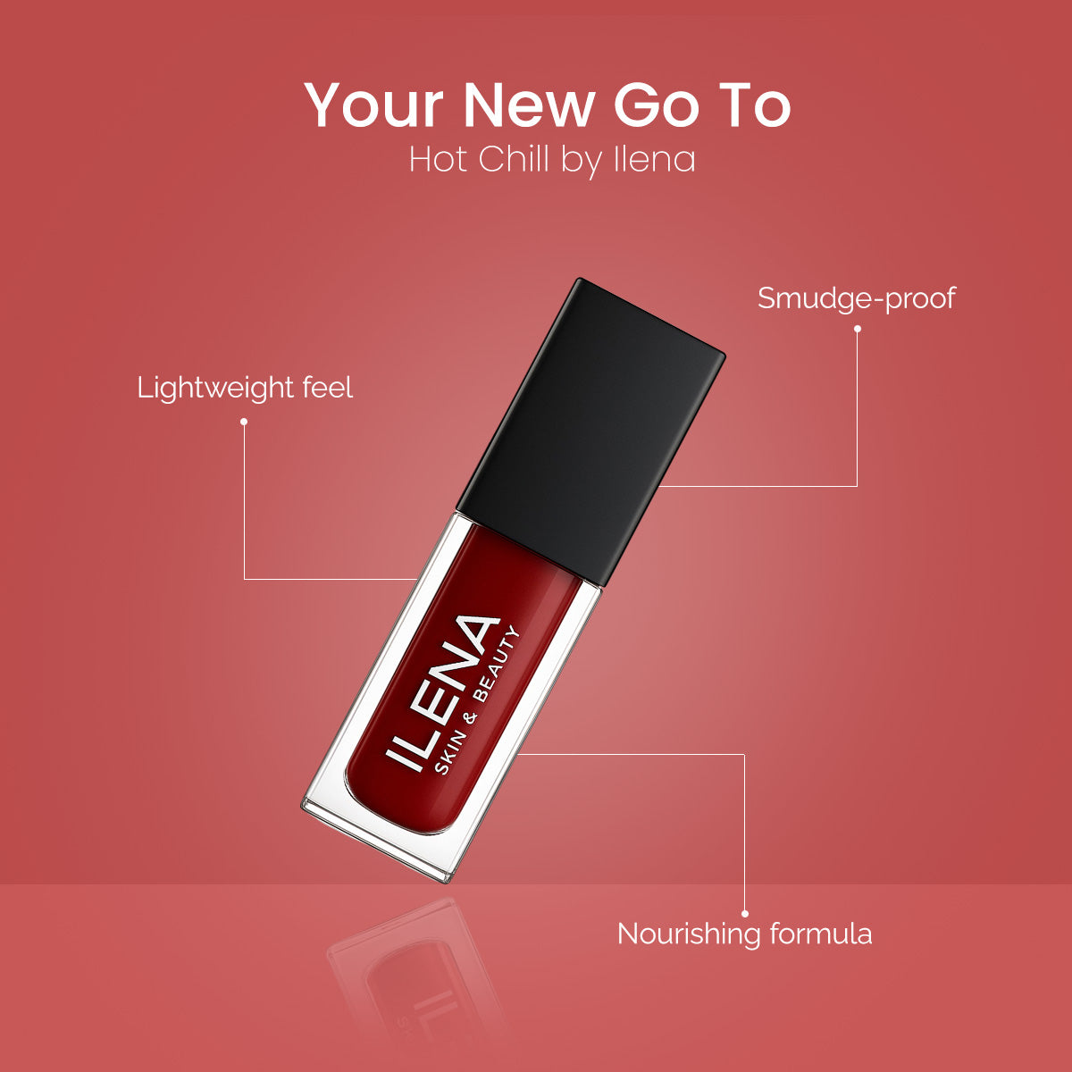 ILENA Pout Passion Liquid Lipstick, Hot Chilli Shade