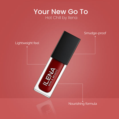 ILENA Pout Passion Liquid Lipstick, Hot Chilli Shade