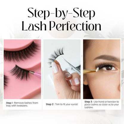ILENA Transparent Band False Eyelashes, Black