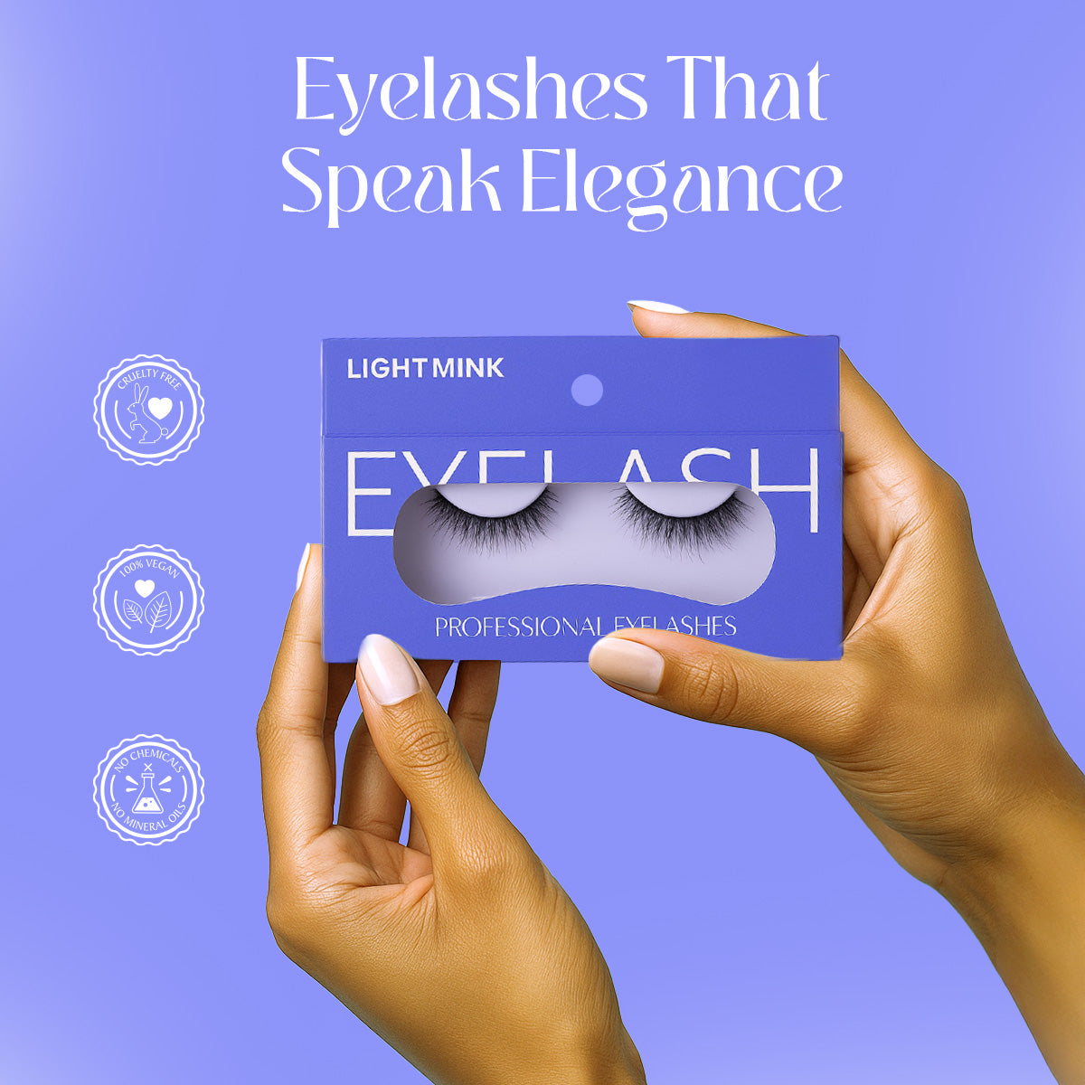 ILENA Light Mink Professional False Eyelashes, Natural Look