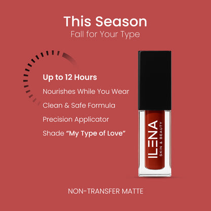 ILENA Pout Passion Liquid Lipstick, My Type Love Shade