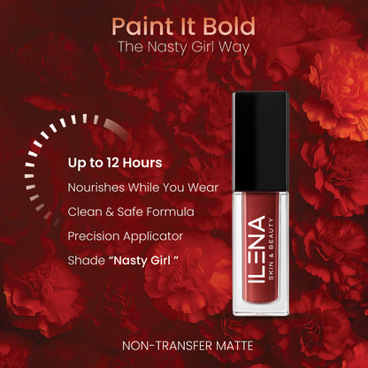 ILENA Pout Passion Liquid Lipstick, Nasty Girl Shade