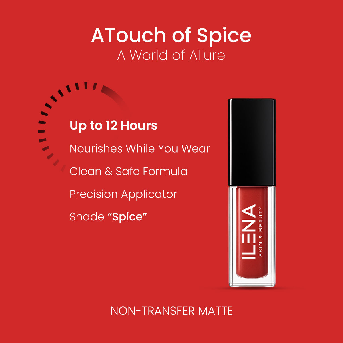 ILENA Pout Passion Liquid Lipstick, Spice Shade