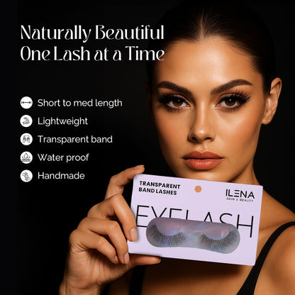 ILENA Transparent Band False Eyelashes, Black