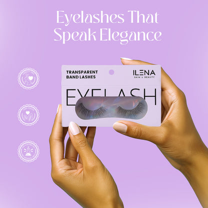 ILENA Transparent Band False Eyelashes, Black